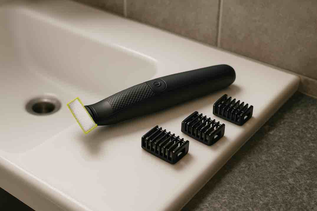 Philips OneBlade parranajokone pöydällä
